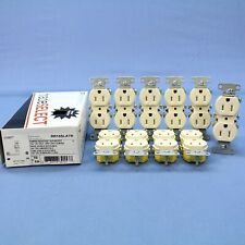 10 Hubbell Light Almond TAMPER RESISTANT Duplex Receptacles 5-15R 15A RR15SLATR picture