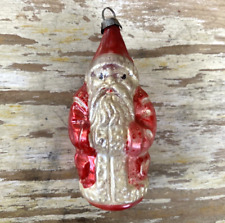 Antique vintage mercury blown glass figural Christmas ornament Santa Claus picture