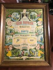 ANTIQUE JAMES LEE WOOD FRAMED LITHOGRAPH PRINT “THE LORDS’S PRAYER” picture