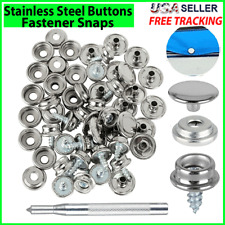 62pcs Stainless Steel Fastener Snap Press Stud Cap BUTTON Marine Boat Canvas Set picture