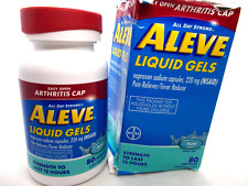 Aleve Naproxen Sodium  160 liquid gels sealed bottles 8/24+ lasts 12 hr picture