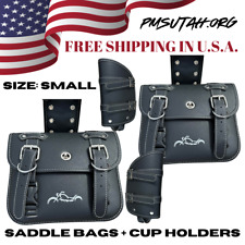 Motorcycle Saddlebags Cupholder Saddle Panniers Rear Side Bags Pair Small Bag picture