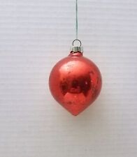 Vintage Shiny Brite Peach Shape Red Mercury Glass Christmas Ornament Made USA picture