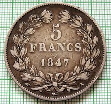FRANCE Louis Philippe I 1847 A 5 FRANCS, 0.900 SILVER PATINA km#  749 picture