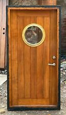 Antique Refurbish Authentic Ship Reclaimed Vintage Wooden Door with Brass Window picture