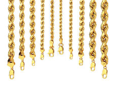 14k Yellow Gold 2mm-10mm D/cut Rope Chain Necklace Size 16