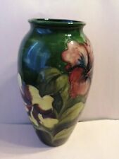 VTG Large Rare William Moorcroft Hibiscus Pottery Vase 10.5