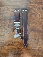Authentic IWC 22mm Big Pilot Brown Leather OEM Watch Strap & 18mm Deploy Buckle picture