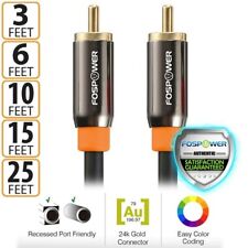 FosPower Gold Plated Dual Layer RCA S/PDIF Digital Coaxial Coax Audio Cable Plug picture