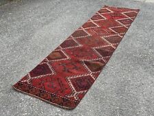 Vintage Turkish Rug |  Antique Tribal Handmade Wool Farmhouse Carpet 2 x 10 ft picture