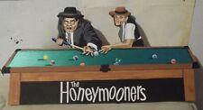 THE HONEYMOONERS TV SHOW RALPH & NORTON SHOOTING POOL 23 X 11 1 /4 WOOD ART picture