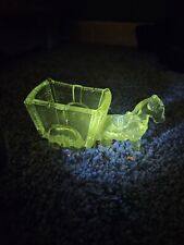 Clear Glass Uranium Manganese Vintage Horse And carriage picture