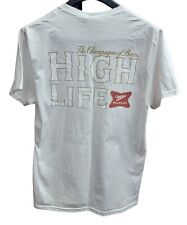 Miller High Life T-shirt Mens Vintage White Red 