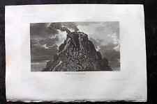 Polehampton 1823 Antique Print. Summit of Mount Etna Sicily Italy picture