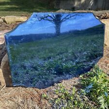 VTG / ANTIQUE Cobalt Blue Mirror ~ Art Deco / Moody Aesthetic / Witchy Vibes Med picture