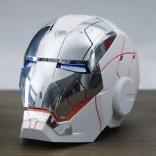 US InStock Autoking Iron Man 1/1 Mk5 Helmet Remote Voice Control Mask White Gift picture