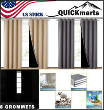 1/2pc100% Blackout Unlined Heavy Thick Thermal Panels Window Curtain Treatment   picture