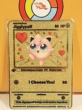 Jigglypuff I choose You Love Gold Metal Pokémon Card- Collectible/Gift/Display picture