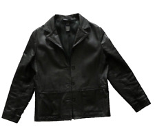 VTG Y2K Gap Women’s Genuine Leather Jacket Size Small (S) Black VINTAGE  1990's picture