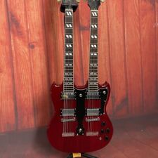 12+6 Strings Electric Guitar Red Double Neck Solid Rosewood Fretboard  picture