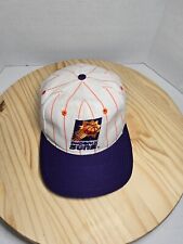 Vintage 90s Phoenix Suns Two Tone Pinstripe Hat Cap Snapback Logo 7 White OSFM picture
