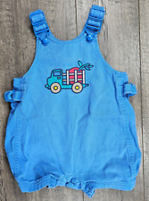 Baby Boy Clothes Vintage Gymboree X-Small Blue Farm Truck Romper Outfit picture