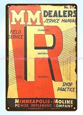 1939-1954 MINNEAPOLIS MOLINE TRACTOR MANUAL COVER metal tin sign tin garage picture