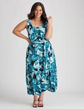 US 28 Plus Size - Womens Midi Dress - Blue picture
