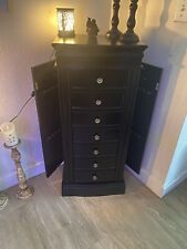 Seven drawer black wood jewelry armoire this beautiful piece is brand new picture
