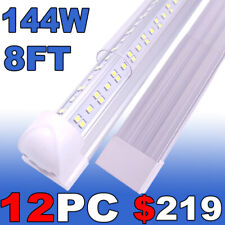 12 Pack 8FT LED Shop Light T8 Linkable Ceiling Fixture 144W Daylight 6500K Clear picture
