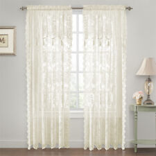 Shabby Chic Lace Curtain Panels With Attached Valance - Assorted Colors & Sizes picture
