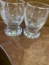 vintage pair of crystal cut glass cordial cordials glass glasses  picture