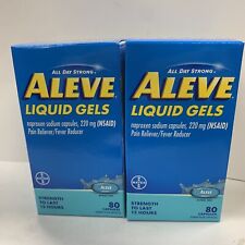 2-Pack Of ALEVE LIQUID GELS PAIN RELIEVER 80 CAPSULES EASY OPEN EXP 03/24 New picture