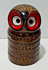 Vintage Bitossi Aldo Londi Raymor Ceramic Owl Bank Mid Century Danish Modern Red picture