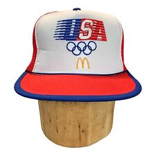 Vintage 1984 USA Olympics Snapback Trucker Hat McDonalds Sponsor Rope Bill Cap picture