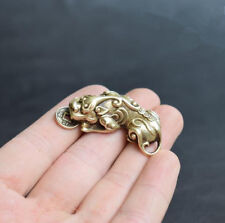 Chinese Old antique Collectibles Pure brass God beast pixiu small pendant picture