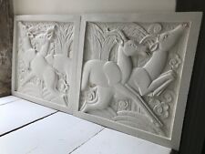 Pair of Art Deco Sculpted Plaques - 1x Right Hand & 1x Left Hand picture