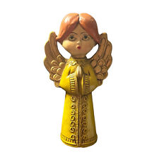 Parma AAI Japan Christmas Angel Figurine Yellow Dress Gold Wings 7.25” Holiday picture