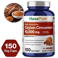 NusaPure Ceylon Cinnamon 10,000mg Per Caps | 150 Veggie Capsules | Non-GMO picture