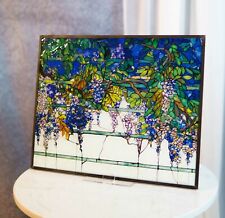 Louis Comfort Tiffany Wisteria Blossoms Stained Glass Wall Or Desktop Plaque picture