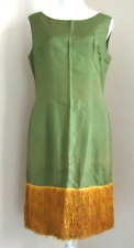 VINTAGE GREEN DRESS GOLD 20’S FLAPPER SLEEVELESS RETRO M/L picture