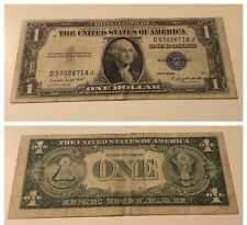 VINTAGE one DOLLAR 1935-G WITH MOTTO BILL SILVER CERTIFICATE $1 WASHINGTON BLUE picture