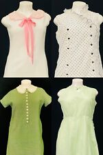 Vintage 1950s 1960s dress lot, green white pink summer cotton volup plus size XL picture