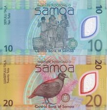 Samoa SET 2 UNC 10 20 Tala ND 2023 2024 P 48 49 Polymer picture