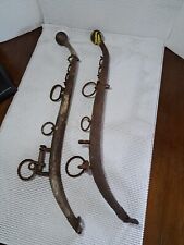 Antique Metal Horse Harness Hames, Vintage Farmhouse Western Rusty & Brass Balls picture