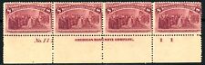USAstamps Unused FVF US 1893 Columbian Expo Plate Imprint Strip Scott 236 OG MH picture