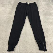 James Perse Air Cashmere Jogger Pants Womens 2 M Black Ankle Zip Drawstring Soft picture