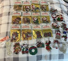 Vintage McCrory Plastic Christmas Tree Ornaments China Lot Of 27 Many NOS Santa picture