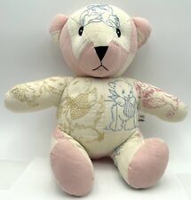 Lillian Hahn Embroidered Teddy Bear Patchwork Artist Made 1988 picture