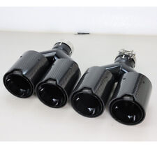 Dual Car Carbon Fiber Exhaust TWIN End Tips Tail Pipe For BMW 63mm In 101MM Out picture